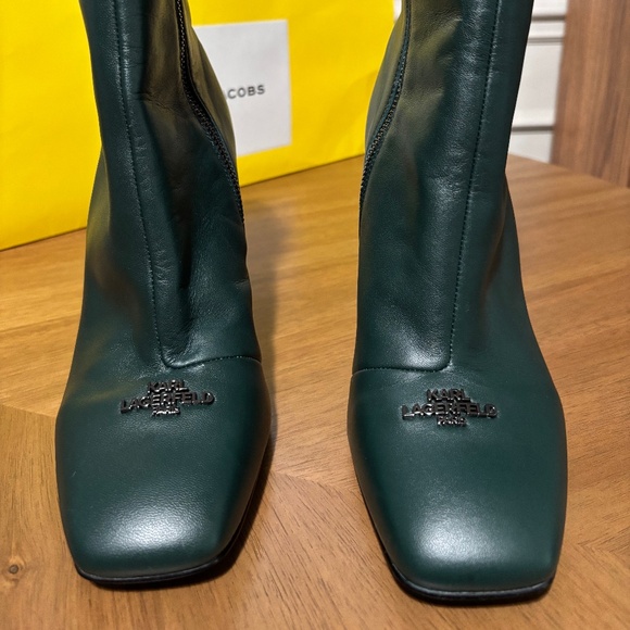 Karl Lagerfield Paris Vica Boot Forest Green Size 10 NWOT - Picture 2 of 6